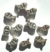 10 13mm Antique Silver Metal Fish Beads
